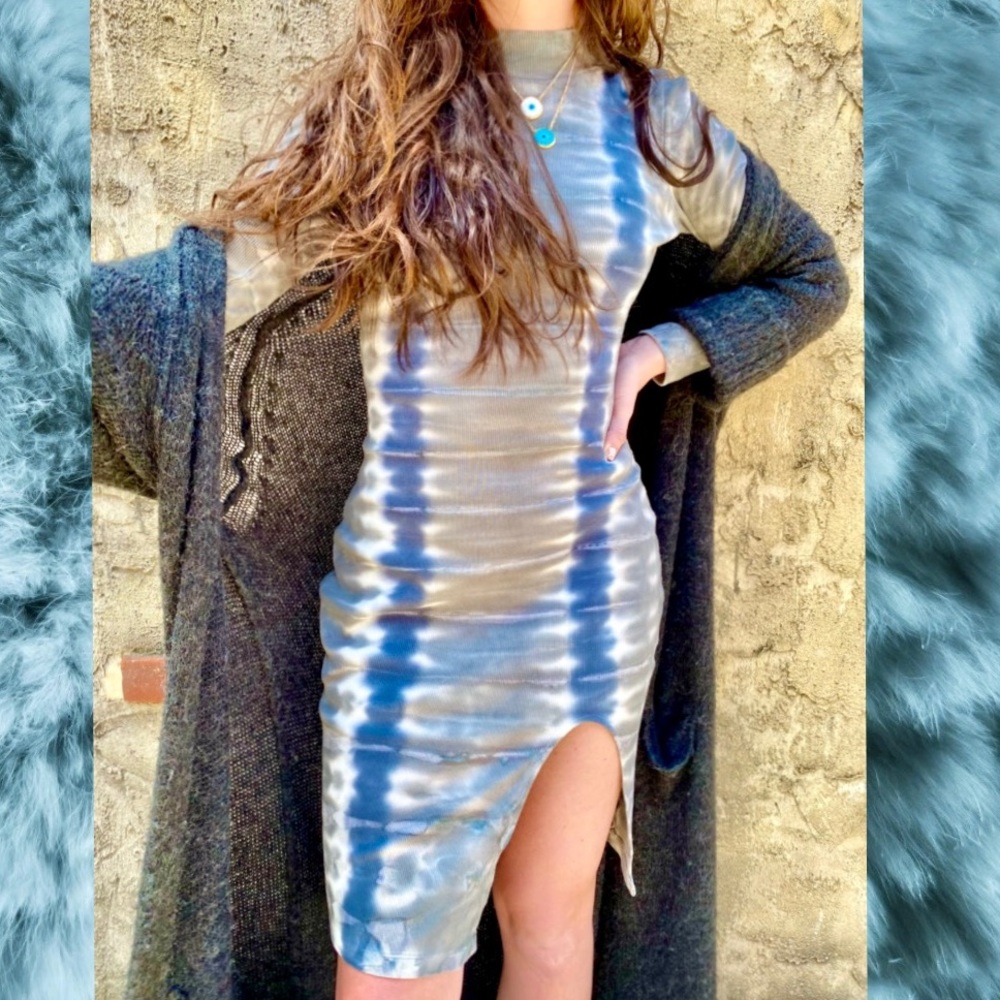 RIB HIGH NECK DRESS